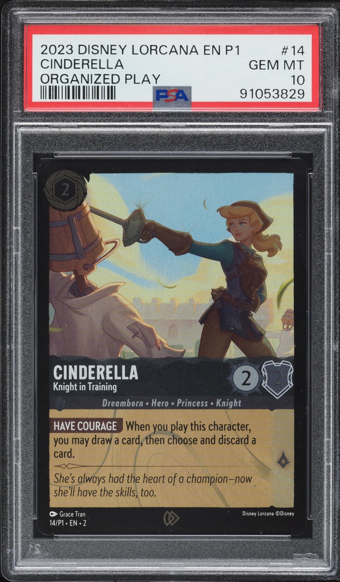 2023 Disney Lorcana Organized Play Promo Cinderella Knight In Training #14 PSA 10 GEM MINT