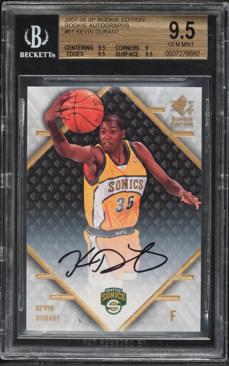 2007 SP Edition Kevin Durant ROOKIE AUTO #61 BGS 9.5 GEM MINT