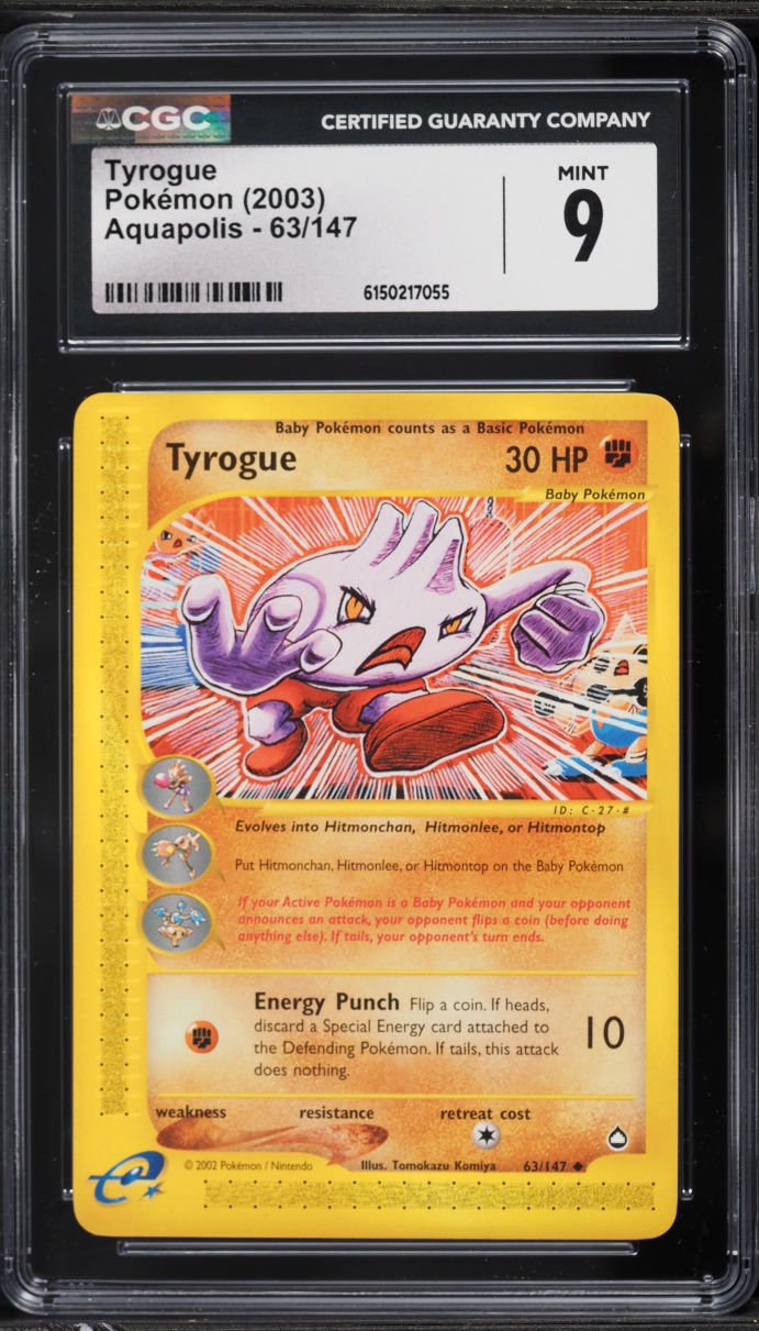 2003 Pokemon Aquapolis Tyrogue #63 CGC 9 MINT