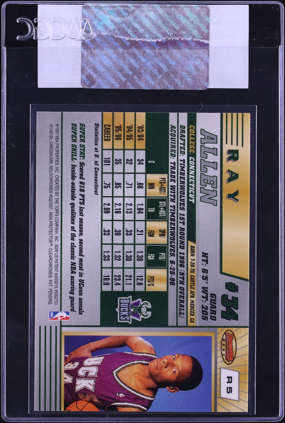 1996 Bowman's Best Ray Allen ROOKIE #R5 CGC AUTH