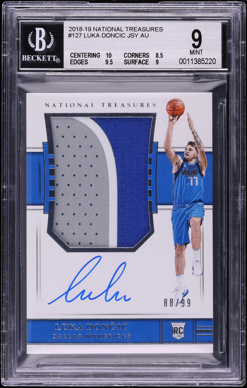 2018 National Treasures Luka Doncic ROOKIE PATCH AUTO /99 #127 BGS 9 MINT
