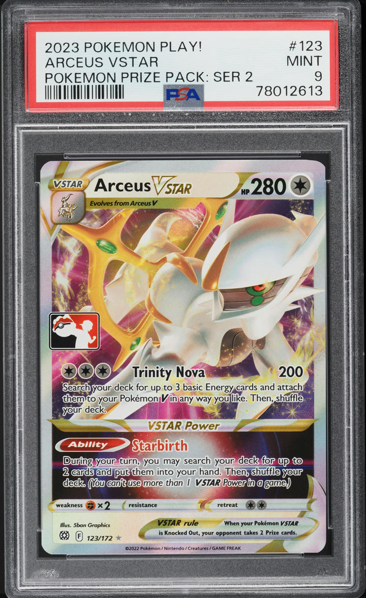 2023 Pokemon SWSH Brilliant Stars Play! Prize Pack Series 2 Arceus VSTAR #123 PSA 9 MINT