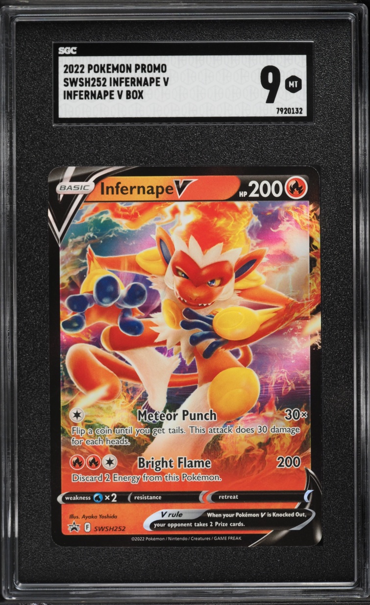 2022 Pokemon Sword & Shield Black Star Promo Infernape V #SWSH252 SGC 9 MINT