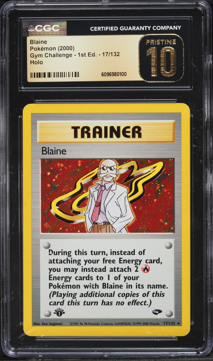 2000 Pokemon Gym Challenge 1st Edition Holo Blaine #17 CGC 10 PRISTINE - Photo 1