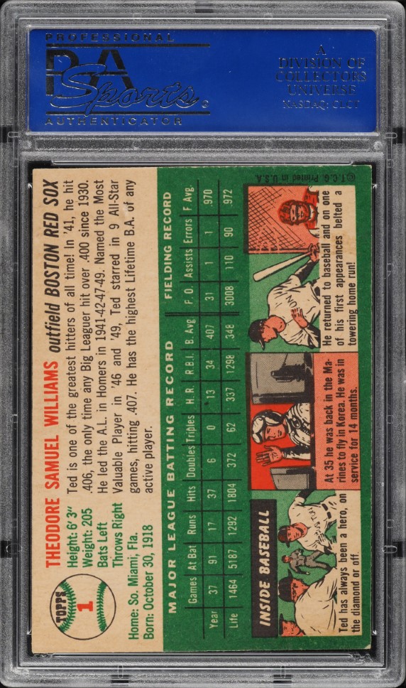 1954 Topps Ted Williams #1 PSA 6 EXMT