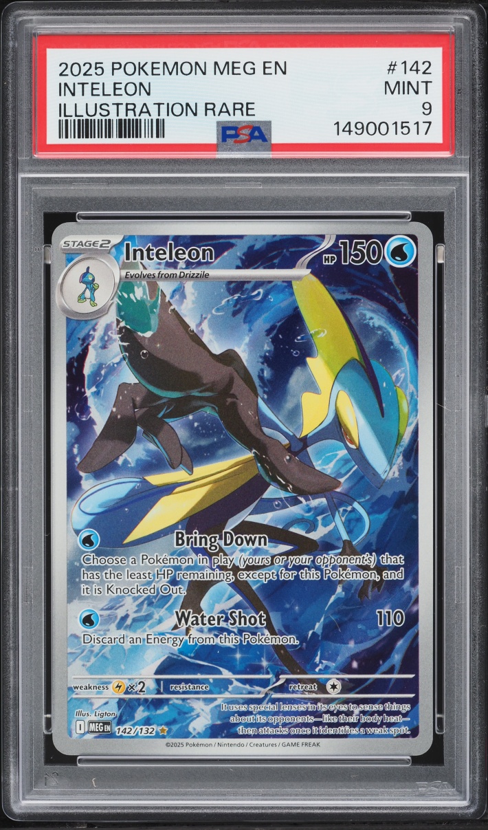 2025 Pokemon Mega Evolution IR Inteleon #142 PSA 9 MINT