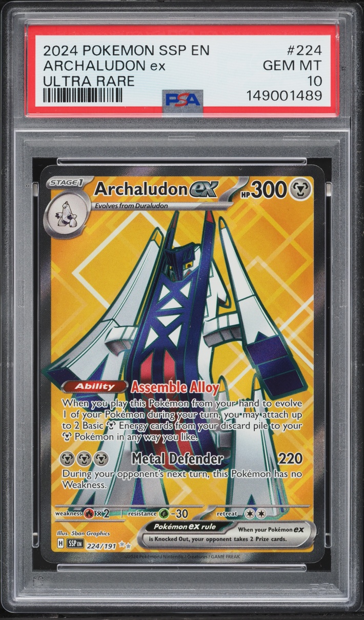 2024 Pokemon Scarlet & Violet Surging Sparks Full Art Archaludon Ex #224 PSA 10 GEM MINT