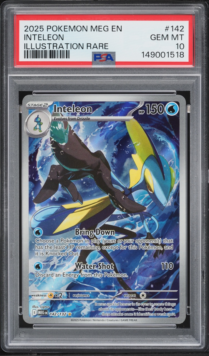 2025 Pokemon Mega Evolution IR Inteleon #142 PSA 10 GEM MINT