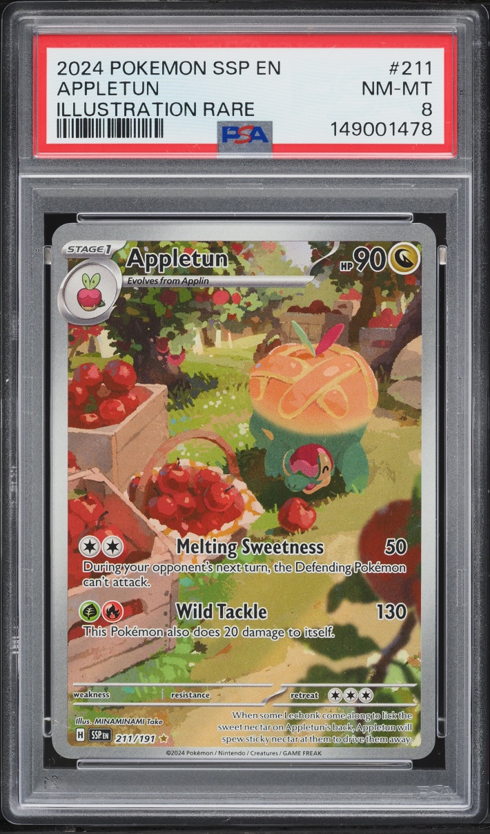 2024 Pokemon Scarlet & Violet Surging Sparks IR Appletun #211 PSA 8 NM-MT
