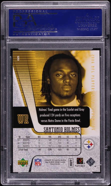 2006 Upper Deck Premiere Santonio Holmes ROOKIE #9 PSA 10 GEM MINT