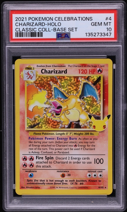 2021 Pokemon Sword & Shield Celebrations Classic Collection Holo Charizard #4 PSA 10 GEM MINT