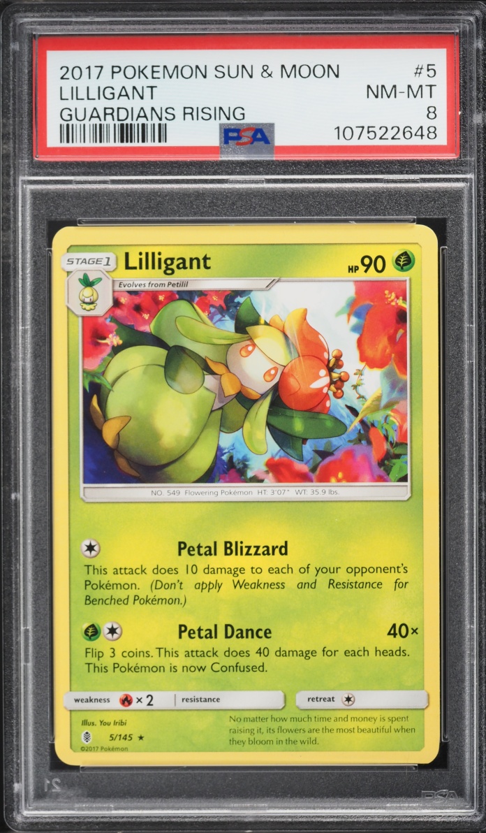 2017 Pokemon Sun & Moon Guardians Rising Lilligant #5 PSA 8 NM-MT