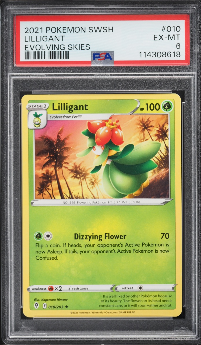 2021 Pokemon Sword & Shield Evolving Skies Lilligant #010 PSA 6 EXMT