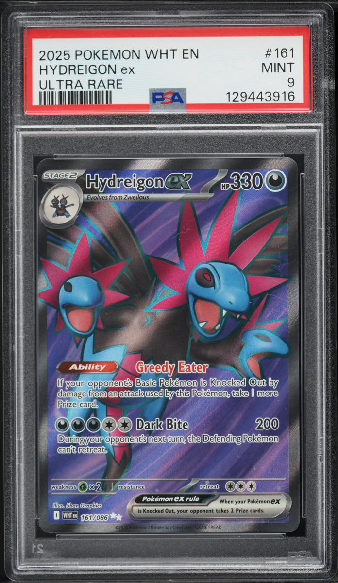 2025 Pokemon Scarlet & Violet White Flare Full Art Hydreigon ex #161 PSA 9 MINT