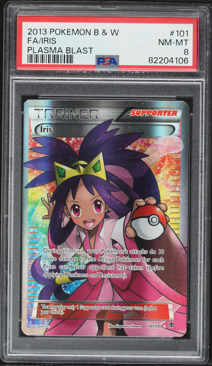 2013 Pokemon Black & White Plasma Blast Full Art Iris #101 PSA 8 NM-MT