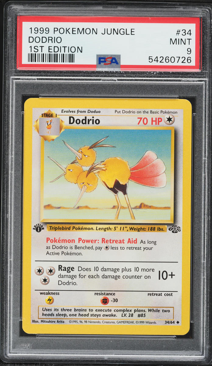 1999 Pokemon Jungle 1st Edition Dodrio #34 PSA 9 MINT