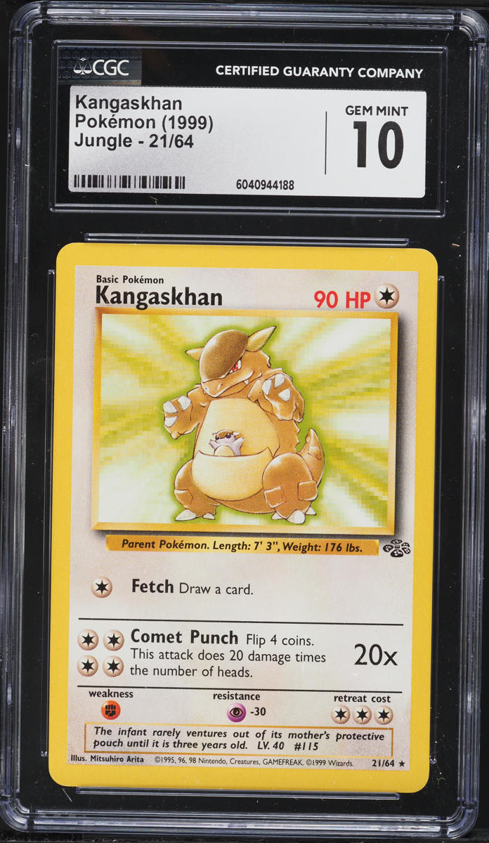 1999 Pokemon Jungle Kangaskhan #21 CGC 10 GEM MINT
