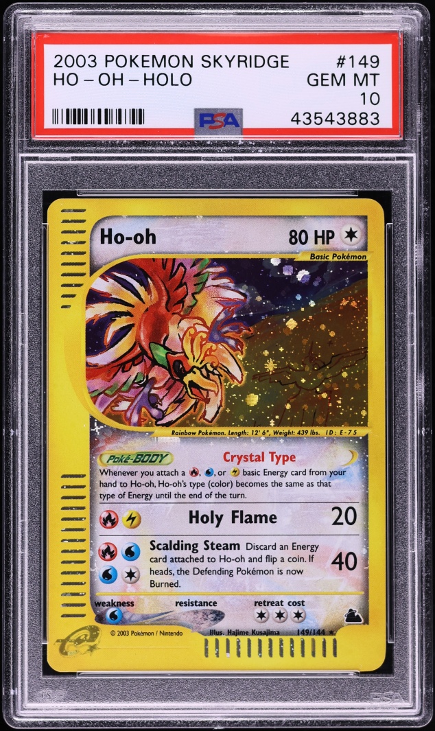 2003 Pokemon Skyridge Holo Crystal Ho-Oh #149 PSA 10 GEM MINT