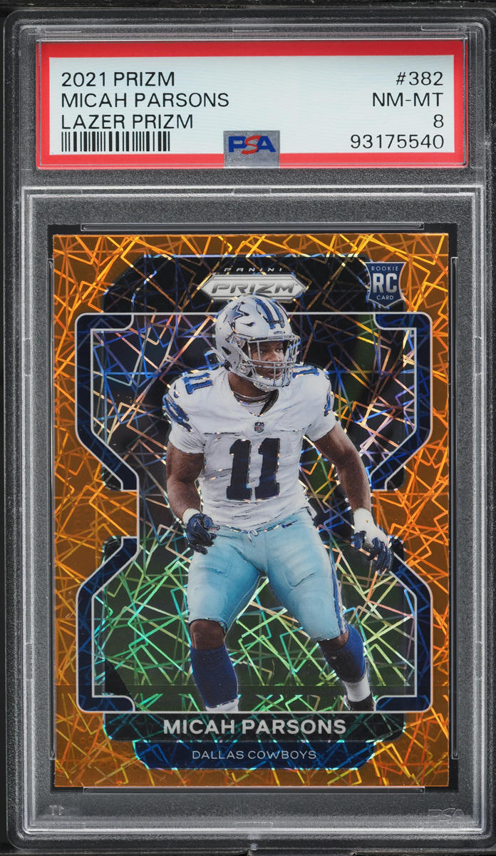 2021 Panini Prizm Lazer Micah Parsons ROOKIE #382 PSA 8 NM-MT