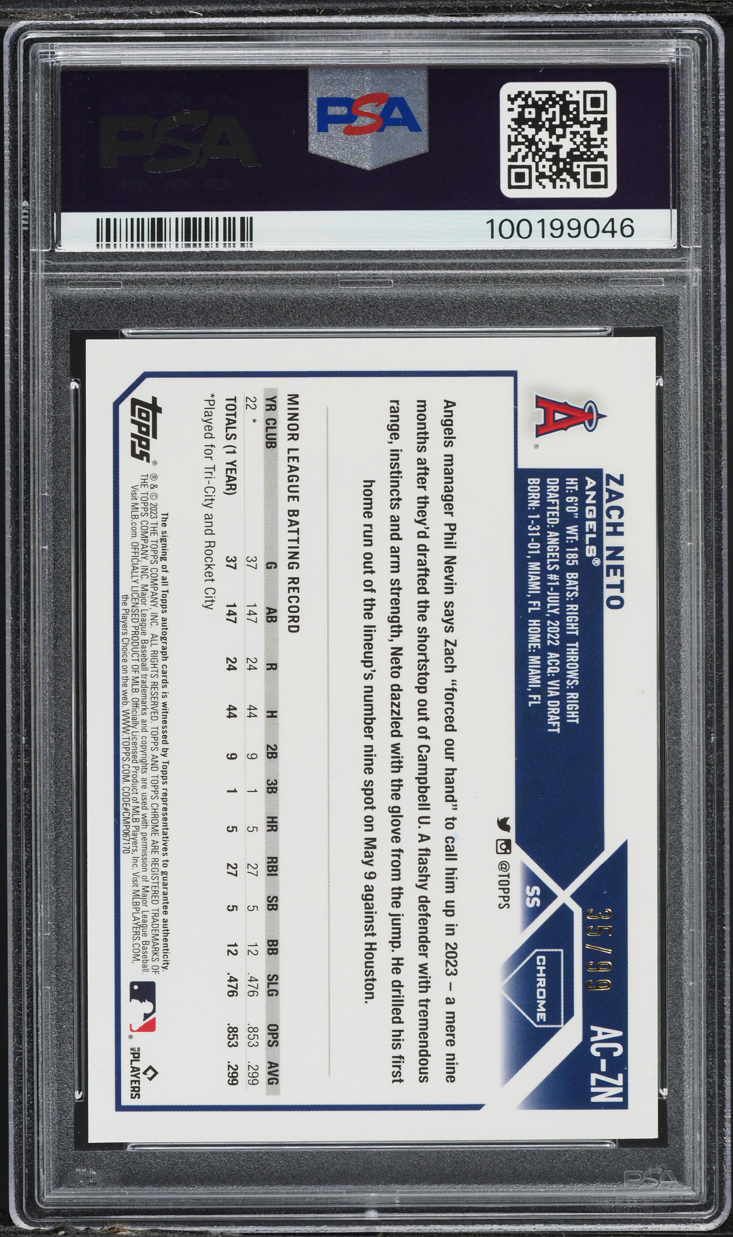アンス ファティChrome rookie Refractor PSA 9 2023 Topps Chrome Update Green Refractor Zach Neto ROOKIE