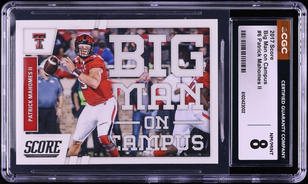 2017 Score Big Man On Campus Patrick Mahomes II ROOKIE #6 CGC 8 NM-MT