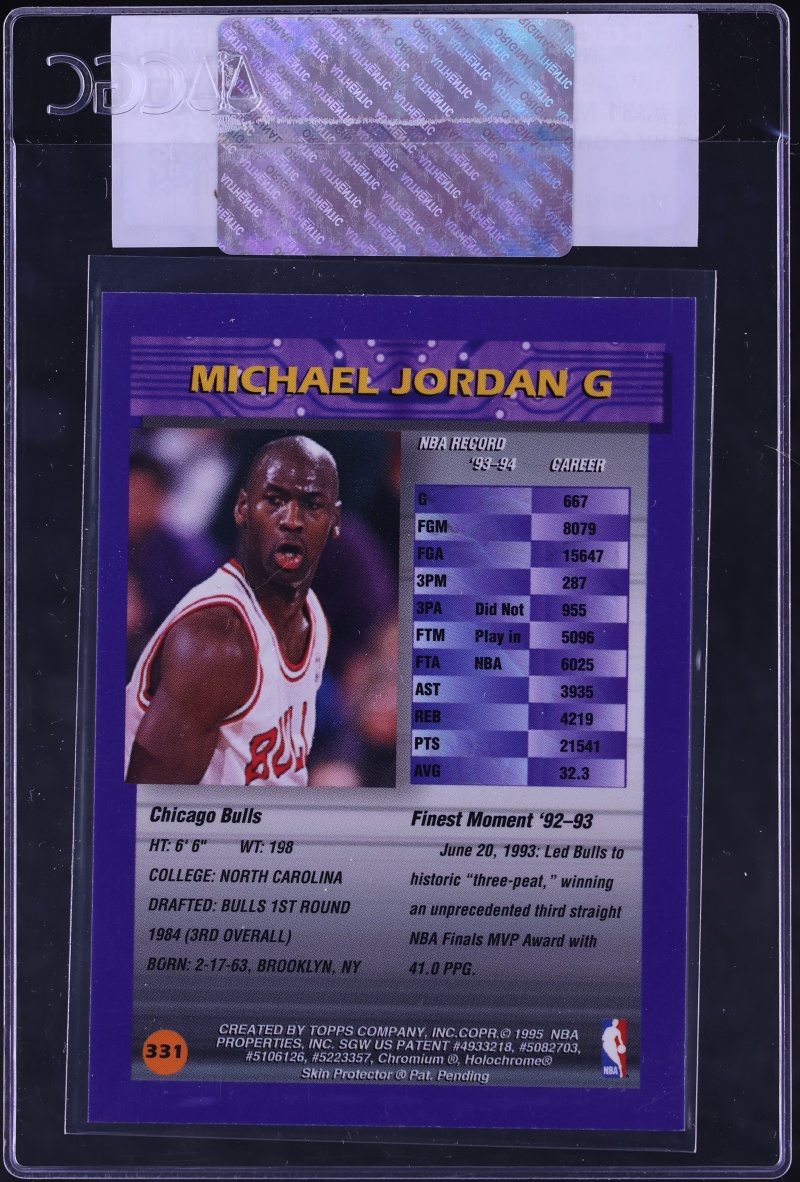 1994 Finest Basketball w/ Coating Michael Jordan #331 CGC AUTH