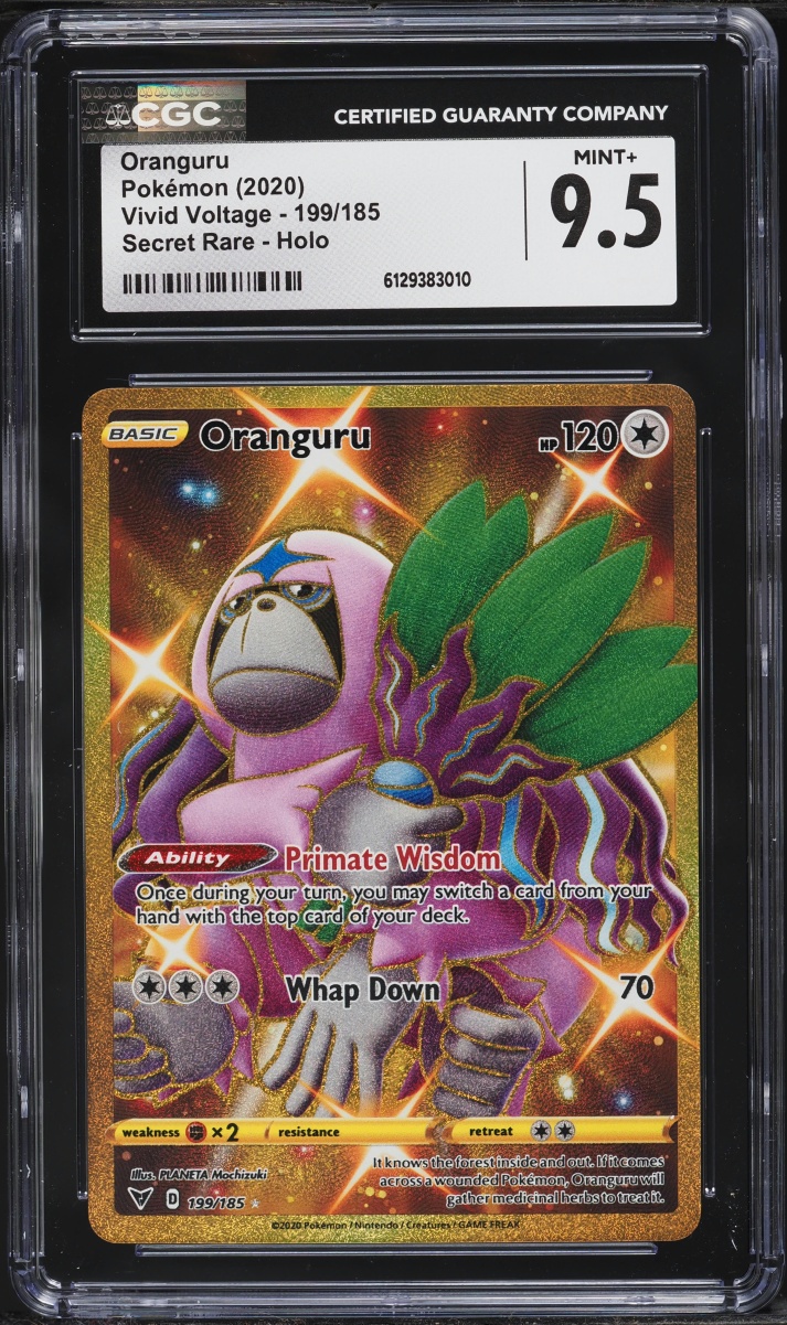 2020 Pokemon Sword & Shield Vivid Voltage Gold Rare Oranguru #199 CGC 9.5 MINT+