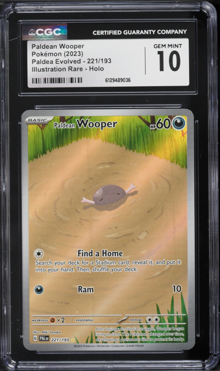 2023 Pokemon Scarlet & Violet Paldea Evolved IR Paldean Wooper #221 CGC 10 GEM MINT
