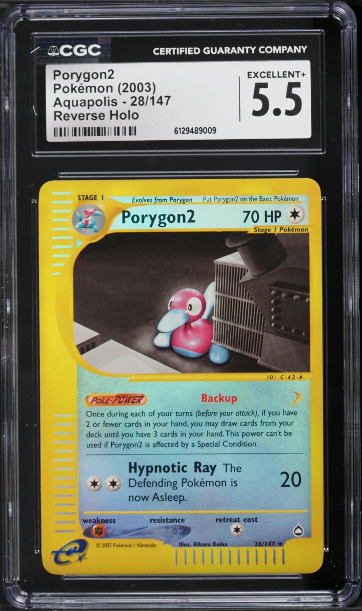 2003 Pokemon Aquapolis Reverse Holo Porygon2 #28 CGC 5.5 EX+