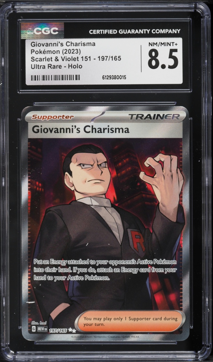 2023 Pokemon Scarlet & Violet 151 Full Art Giovanni's Charisma #197 CGC 8.5 NM-MT+