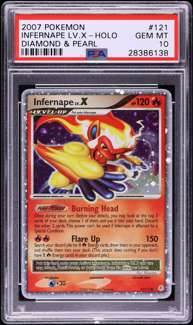 2007 Pokemon Diamond & Pearl Holo Infernape Lv.X #121 PSA 10 GEM MINT