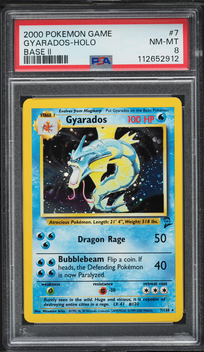 2000 Pokemon Base Set 2 Holo Gyarados #7 PSA 8 NM-MT