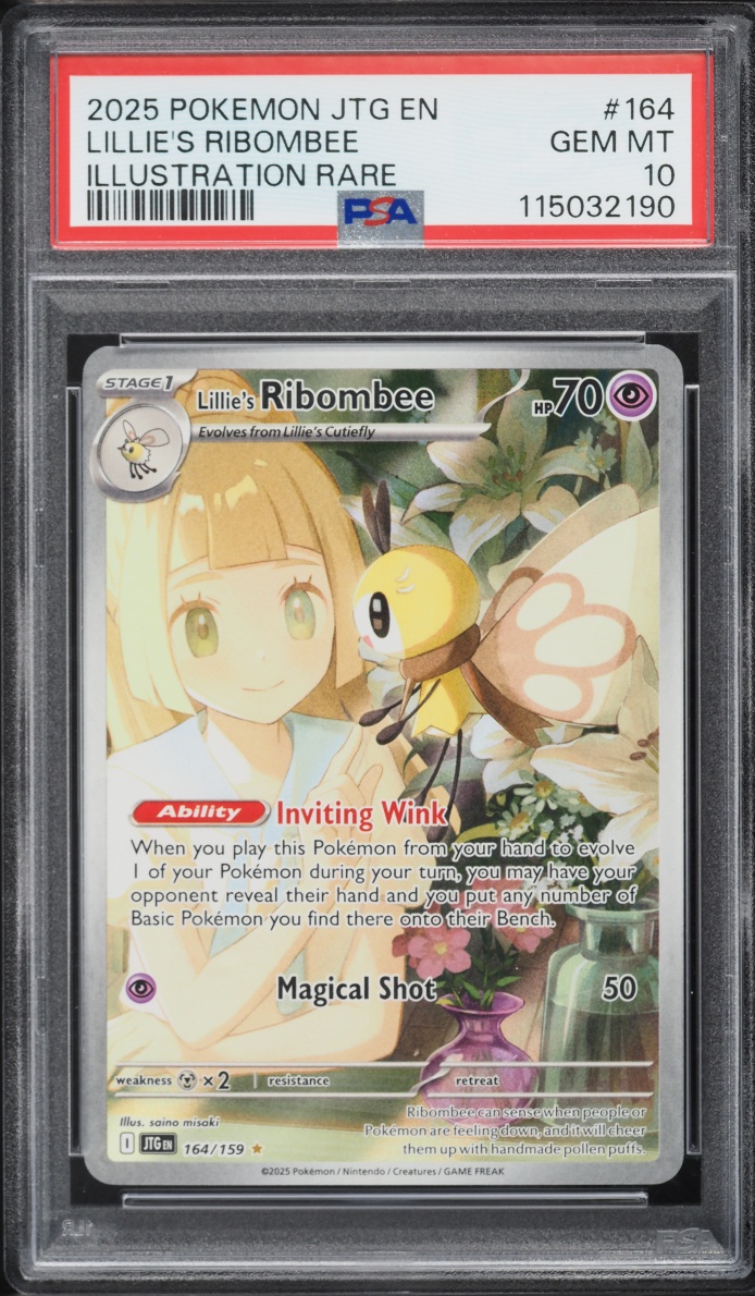 2025 Pokemon Scarlet & Violet Journey Together IR Lillie's Ribombee #164 PSA 10 GEM MINT