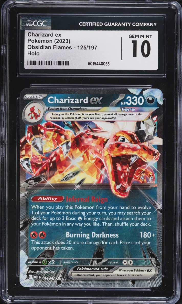 2023 Pokemon Scarlet & Violet Obsidian Flames Holo Charizard EX #125 CGC 10 GEM MINT