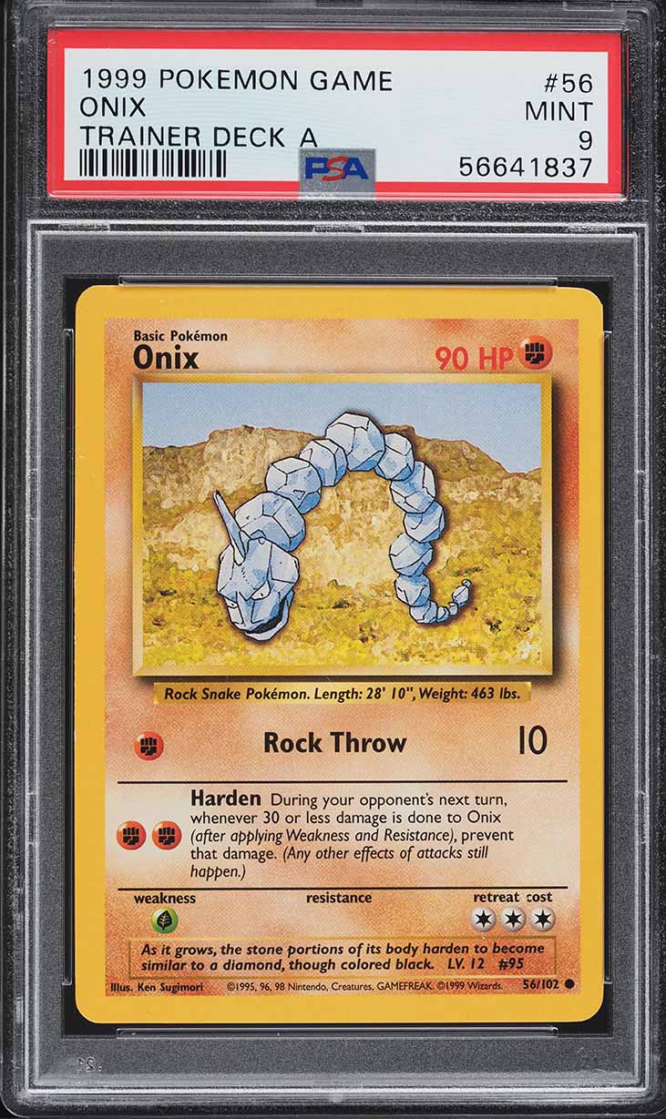 1999 Pokemon Trainer Deck A Onix #56 PSA 9 MINT