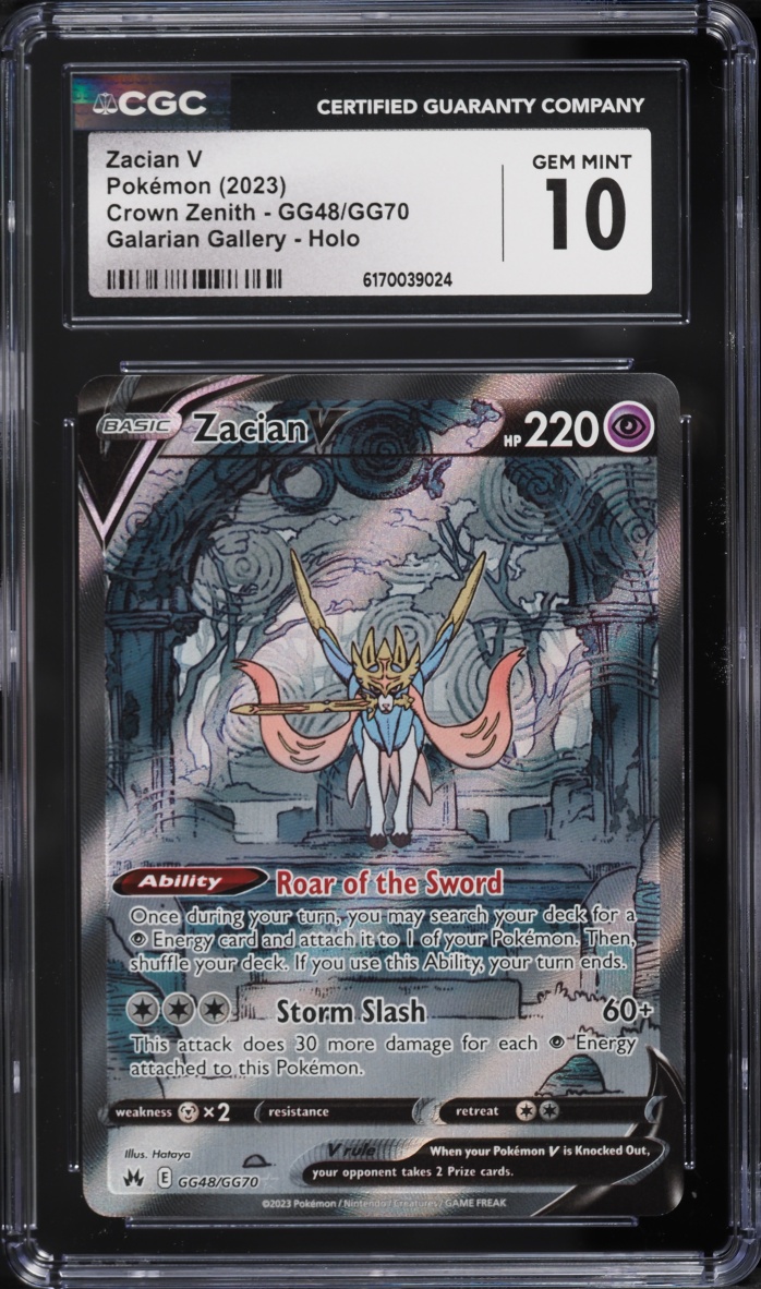 2023 Pokemon Sword & Shield Crown Zenith Alt Art Zacian V #GG48 CGC 10 GEM MINT