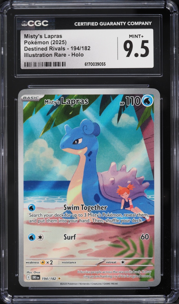 2025 Pokemon Scarlet & Violet Destined Rivals IR Misty's Lapras #194 CGC 9.5 MINT+