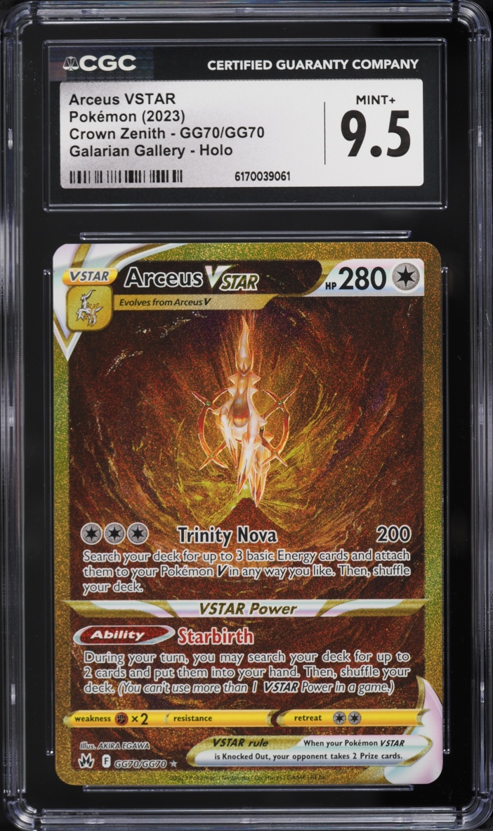 2023 Pokemon SWSH Crown Zenith Galarian Gallery Gold Rare Arceus Vstar #GG70 CGC 9.5 MINT+