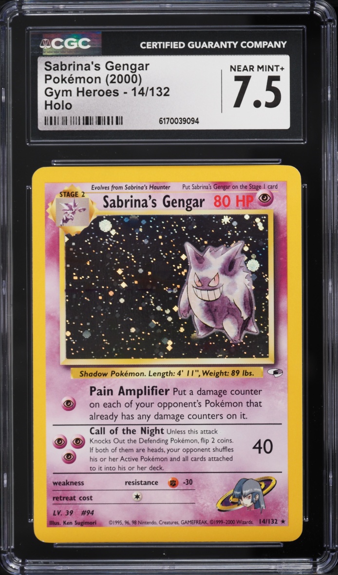 2000 Pokemon Gym Heroes Holo Sabrina's Gengar #14 CGC 7.5 NRMT+