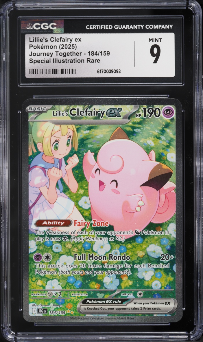 2025 Pokemon Scarlet & Violet Journey Together SIR Lillie's Clefairy ex #184 CGC 9 MINT