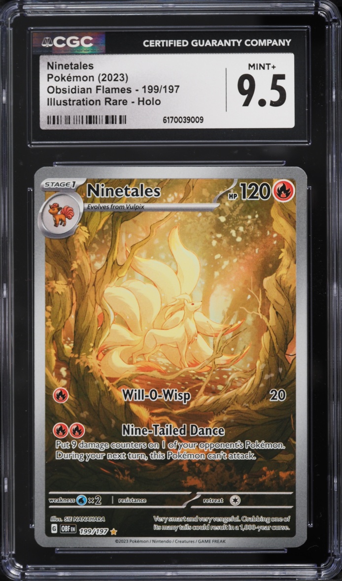2023 Pokemon Scarlet & Violet Obsidian Flames IR Ninetales #199 CGC 9.5 MINT+