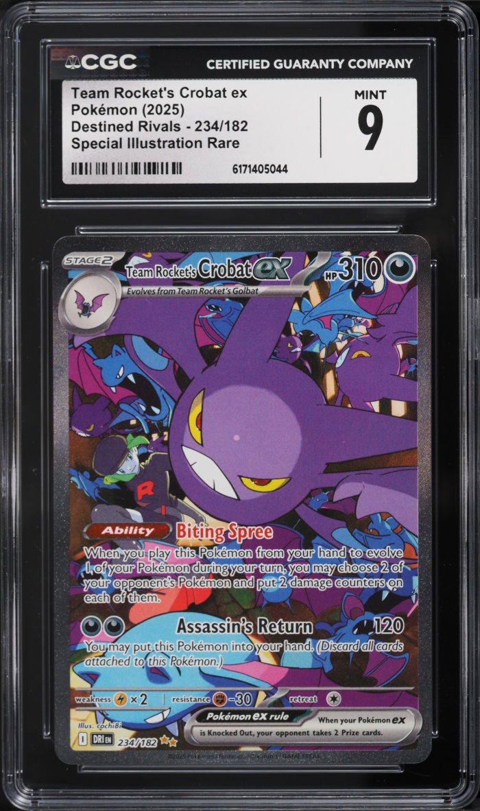 2025 Pokemon Scarlet & Violet Destined Rivals SIR Team Rocket's Crobat EX #234 CGC 9 MINT