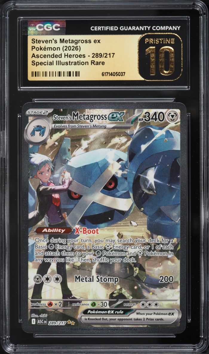 2026 Pokemon Mega Ascended Heroes SIR Steven's Metagross EX #289 CGC 10 PRISTINE
