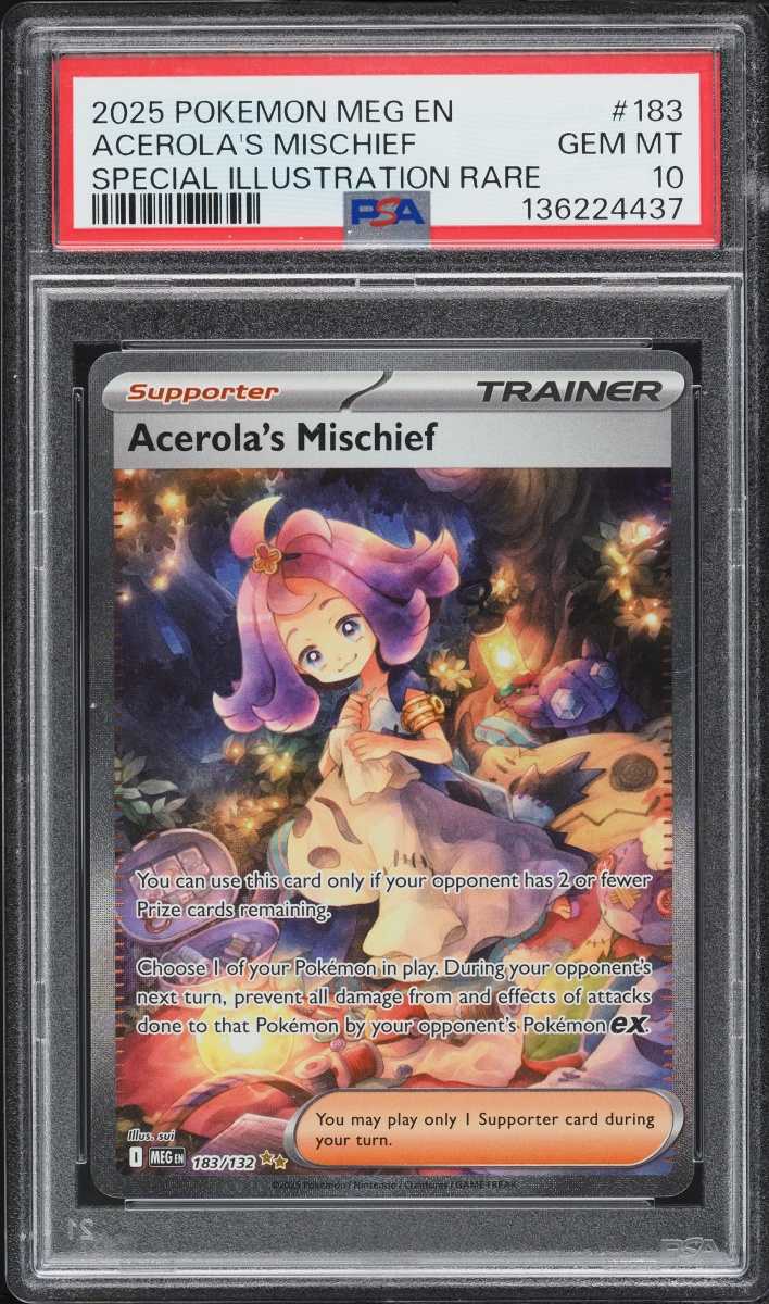 2025 Pokemon Mega Evolution SIR Acerola's Mischief #183 PSA 10 GEM MINT