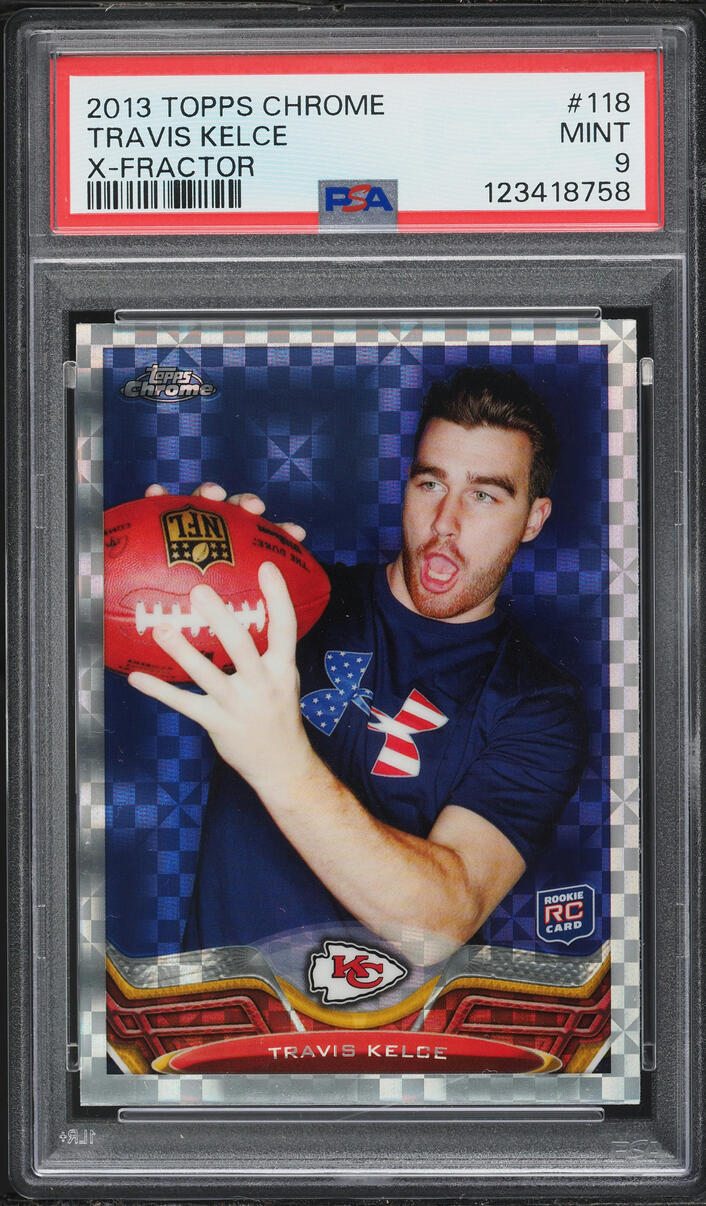 2013 Topps Chrome Xfractor Travis Kelce ROOKIE #118 PSA 9 MINT