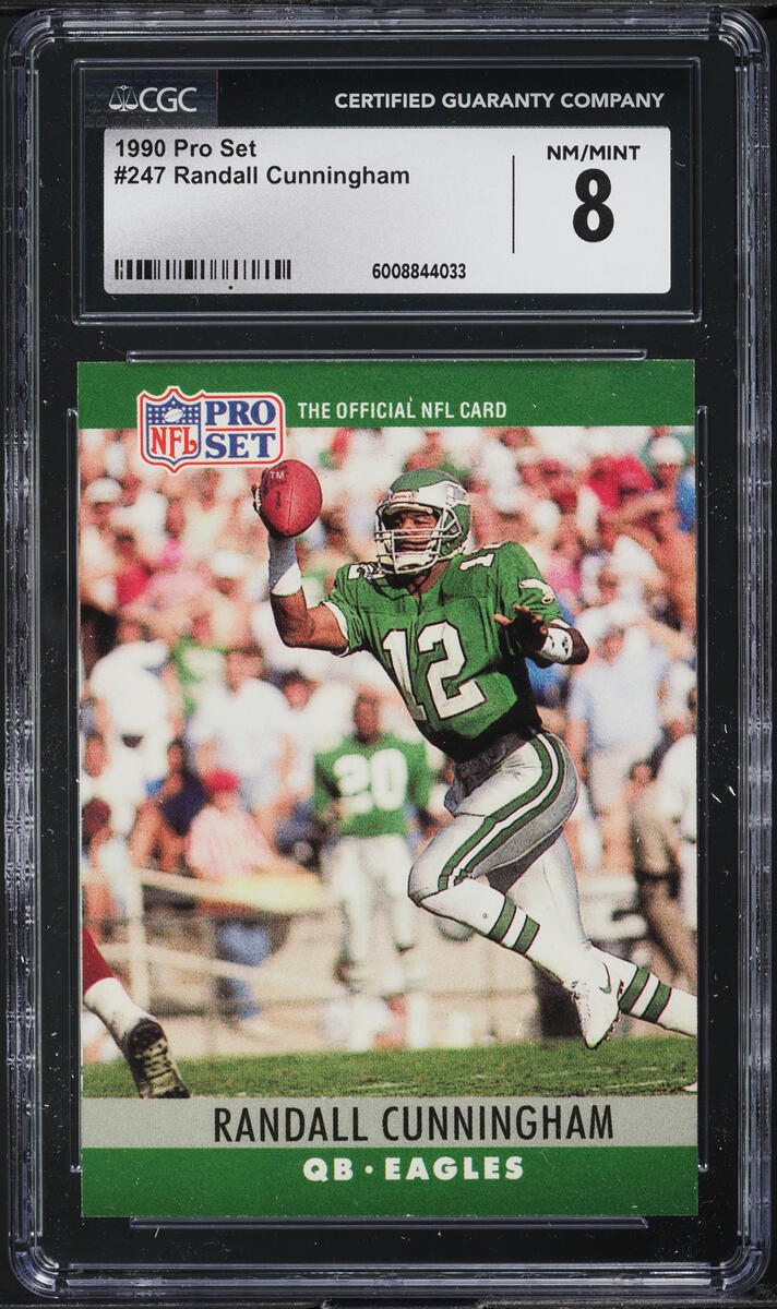1990 Pro Set Football Randall Cunningham #247 CGC 8 NM-MT