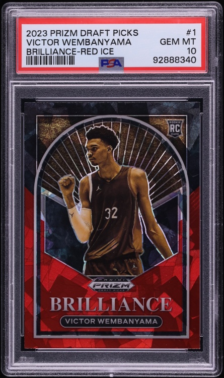 2023 Panini Prizm Draft Picks Brilliance Red Ice Victor Wembanyama ROOKIE #1 PSA 10 GEM MINT