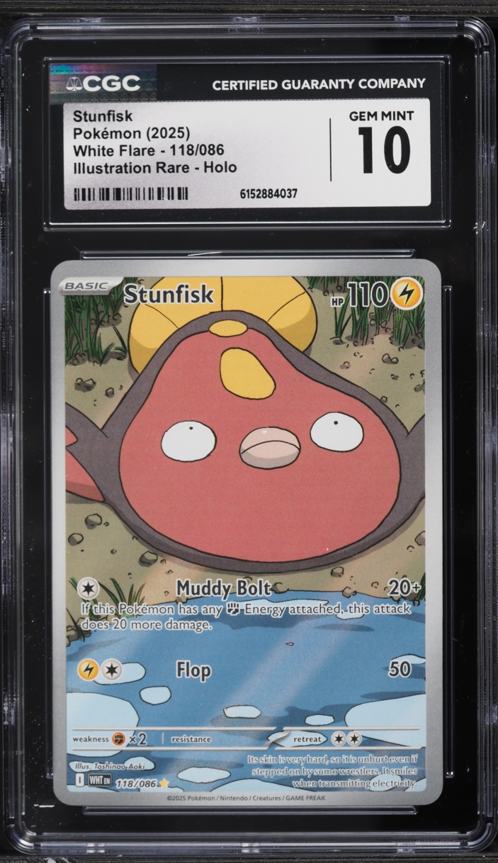 2025 Pokemon Scarlet & Violet White Flare IR Stunfisk #118 CGC 10 GEM MINT