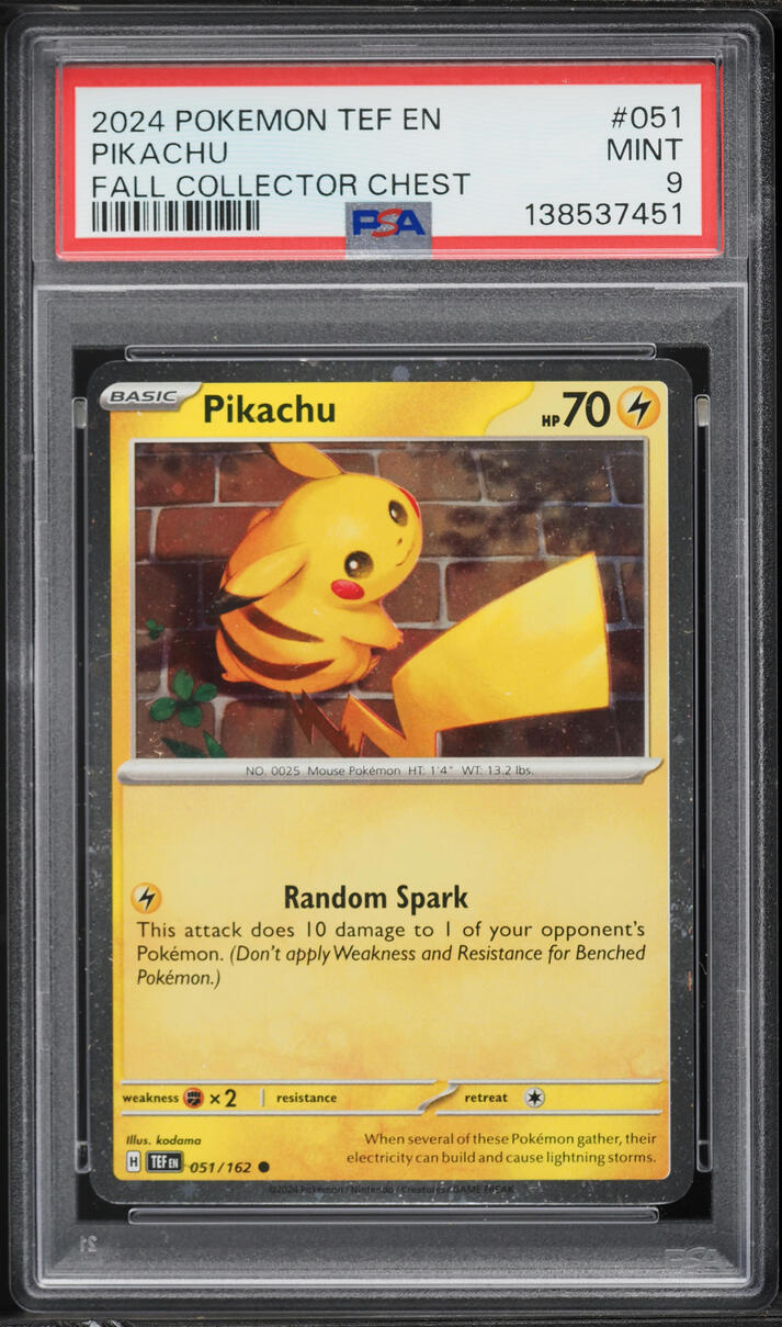 2024 Pokemon Scarlet & Violet Temporal Forces Fall Collector Chest Pikachu #51 PSA 9 MINT