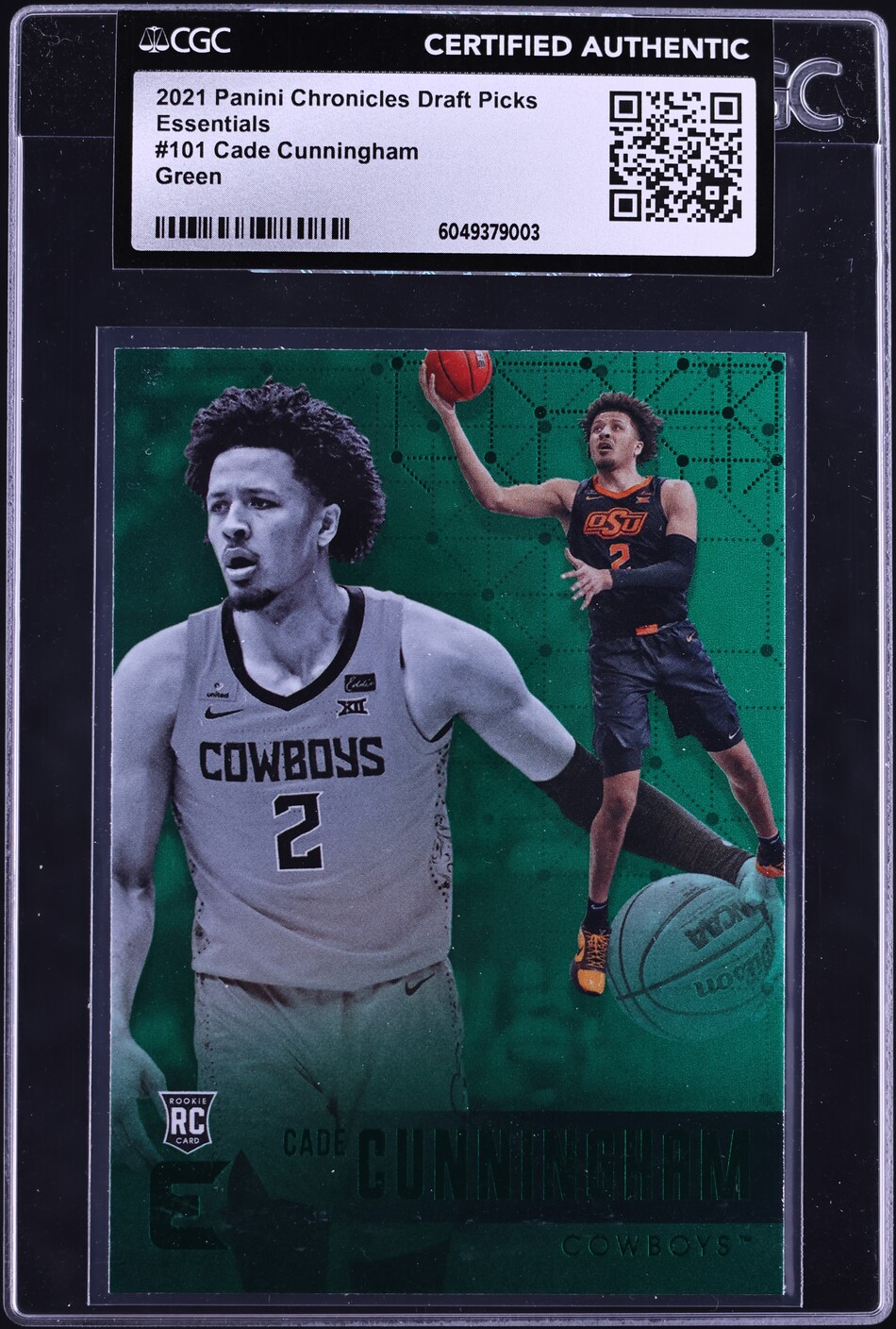 2021 Panini Chronicles DP Essentials Green Cade Cunningham ROOKIE #101 CGC AUTH